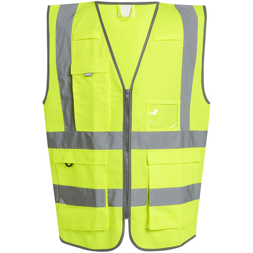 Regatta TRS251 Pro Yellow Zipped Hi Vis Executive Vest