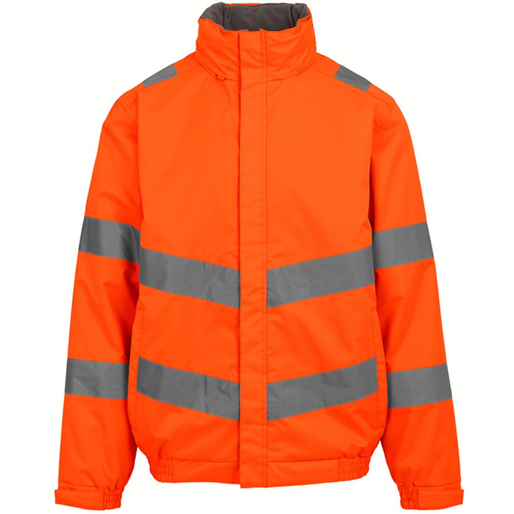 Regatta TRW457 Pro Contract Dover Orange Waterproof Padded Fleece Lined Hi Vis Jacket