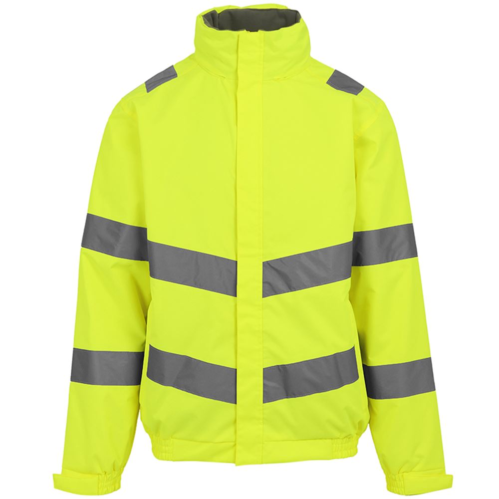 Regatta TRW457 Pro Contract Dover Yellow Waterproof Padded Fleece Lined Hi Vis Jacket