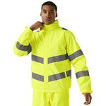 Regatta TRW457 Pro Contract Dover Yellow Waterproof Padded Fleece Lined Hi Vis Jacket