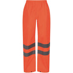 Regatta TRW498 Pro Orange Hi Vis Waterproof Breathable Packaway Trouser