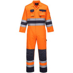 Portwest TX55 Orange/Navy Nantes Polycotton Hi Vis Overalls