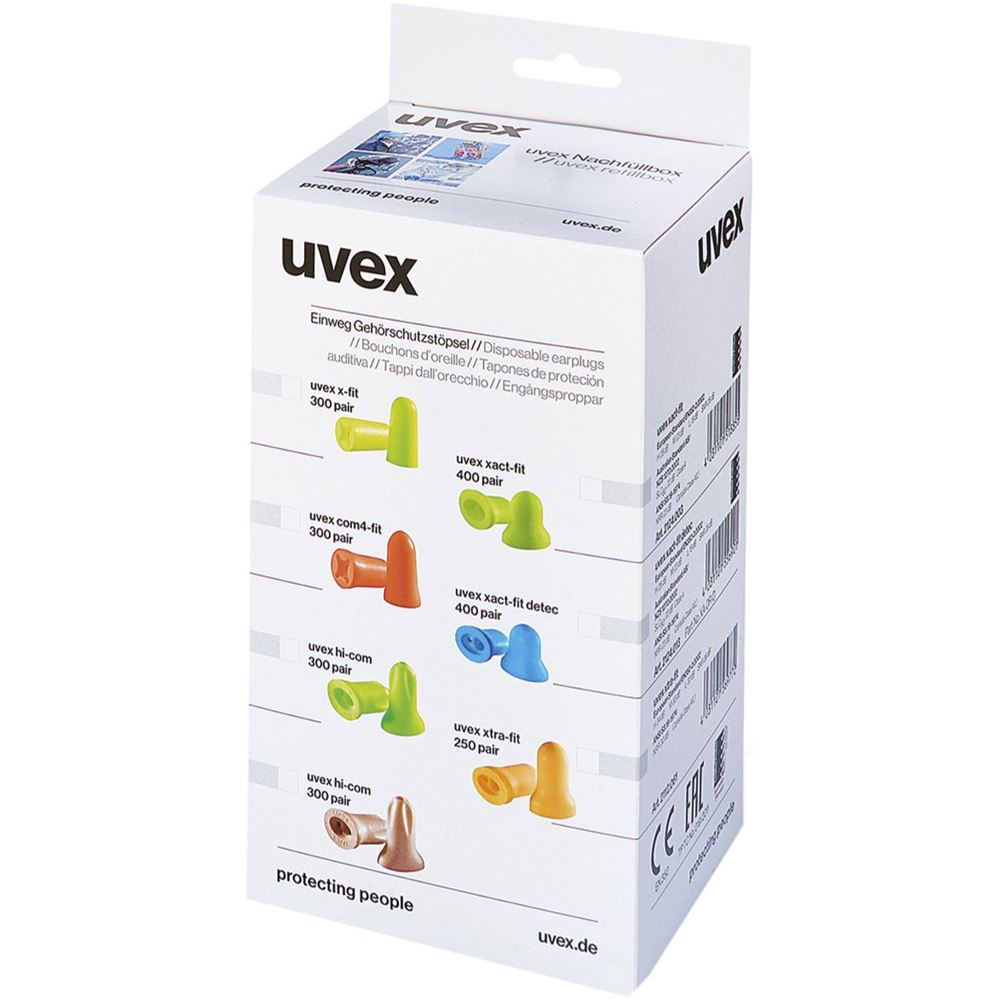 Uvex com4-fit 2112023 Ear Plugs Refill Box For One 2 Click Dispenser (300 Pairs) - SNR 33