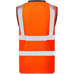 Leo Workwear Ashford Orange Comfort EcoViz Sleeveless Hi Vis T-Shirt