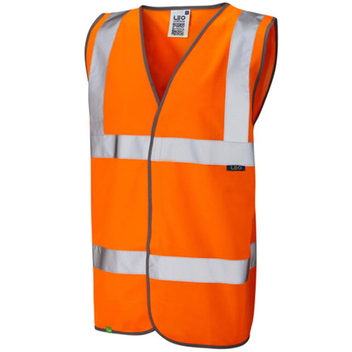 Leo Workwear Tarka Orange EcoViz Hi Vis Vest