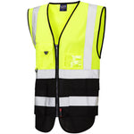 Leo Workwear Lynton W11 Two Tone EcoViz Zipped Hi Vis Superior Waistcoat