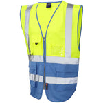 Leo Workwear Lynton W11 Two Tone EcoViz Zipped Hi Vis Superior Waistcoat