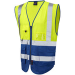 Leo Workwear Lynton W11 Two Tone EcoViz Zipped Hi Vis Superior Waistcoat