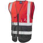 Leo Workwear Lynton W11 Two Tone EcoViz Zipped Hi Vis Superior Waistcoat