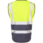 Leo Workwear Lynton W11 Two Tone EcoViz Zipped Hi Vis Superior Waistcoat