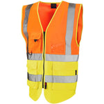 Leo Workwear Lynton W11 Two Tone EcoViz Zipped Hi Vis Superior Waistcoat