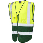 Leo Workwear Lynton W11 Two Tone EcoViz Zipped Hi Vis Superior Waistcoat