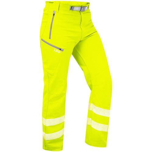 Leo Workwear Landcross Yellow EcoViz 4K Stretch Hi Vis Work Trouser