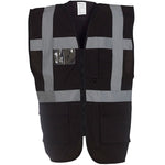 Yoko HVW801 Black Zipped Hi Vis Executive Vest