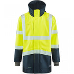 Leo Workwear Yellow EcoViz Waterproof Breathable 3-in-1 Hi Vis Clovelly Jacket with Torrington Bodywarmer