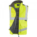 Leo Workwear Yellow EcoViz Waterproof Breathable 3-in-1 Hi Vis Clovelly Jacket with Torrington Bodywarmer