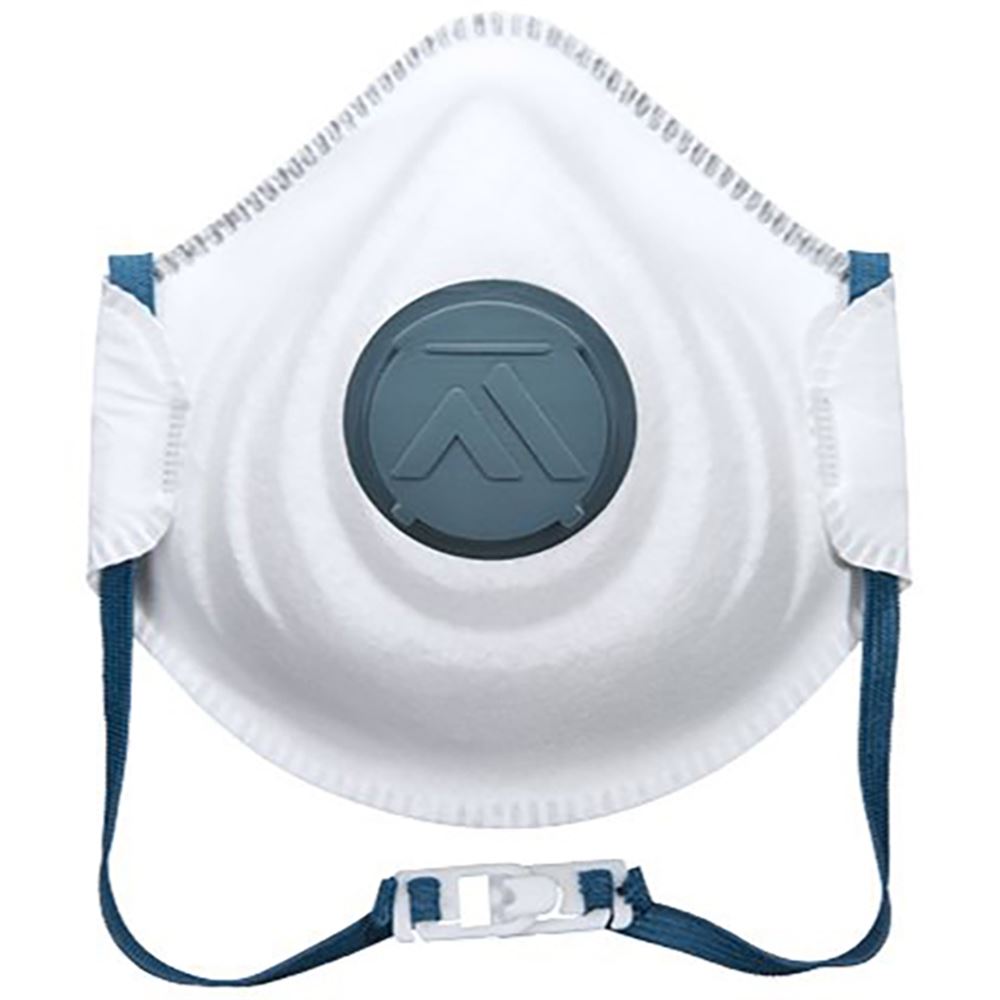 Portwest P211 Strap & Clip FFP2 Valved Dolomite Moulded Disposable Masks (Pack 10)