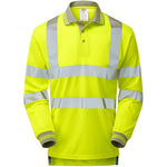 Pulsar P458-R Yellow GRS Recycled Hi Vis Long Sleeve Polo Shirt