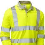 Pulsar P458-R Yellow GRS Recycled Hi Vis Long Sleeve Polo Shirt
