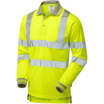 Pulsar P458-R Yellow GRS Recycled Hi Vis Long Sleeve Polo Shirt
