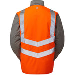 Pulsar PR498-R GRS Recycled Rail Orange Waterproof Sleeved Hi Vis Bodywarmer