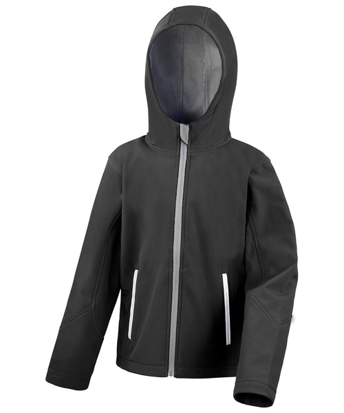 R224J Core Junior Tx Performance Hooded Softshell Jacket
