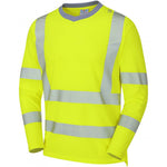 Leo Workwear Capstone Yellow EcoViz Coolviz Plus Long Sleeve Hi Vis T-Shirt