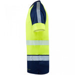 Leo Workwear Forda Yellow/Navy EcoViz Performance+ Hi Vis T-Shirt