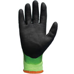 TraffiGlove TG5570 X-DURA Cut F Nitrile/Latex Fully Coated Thermal Water Resistant Green Gloves - 10g