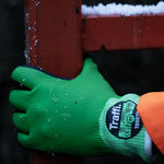 TraffiGlove TG5570 X-DURA Cut F Nitrile/Latex Fully Coated Thermal Water Resistant Green Gloves - 10g
